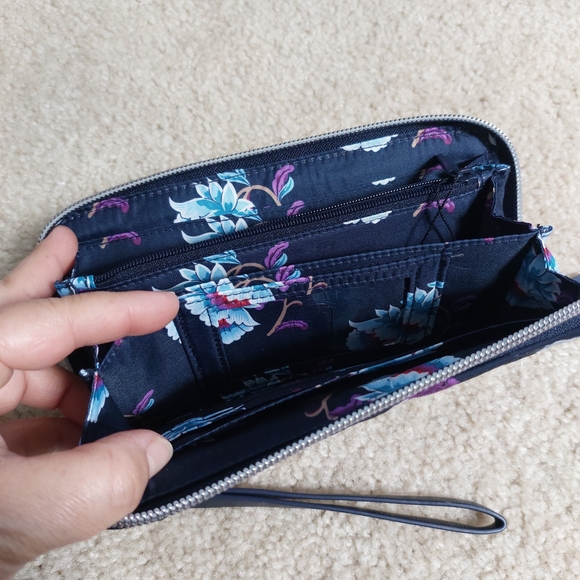 Vera Bradley Women's Floral Wristlet - Navy and Purple - Picture 2 of 4